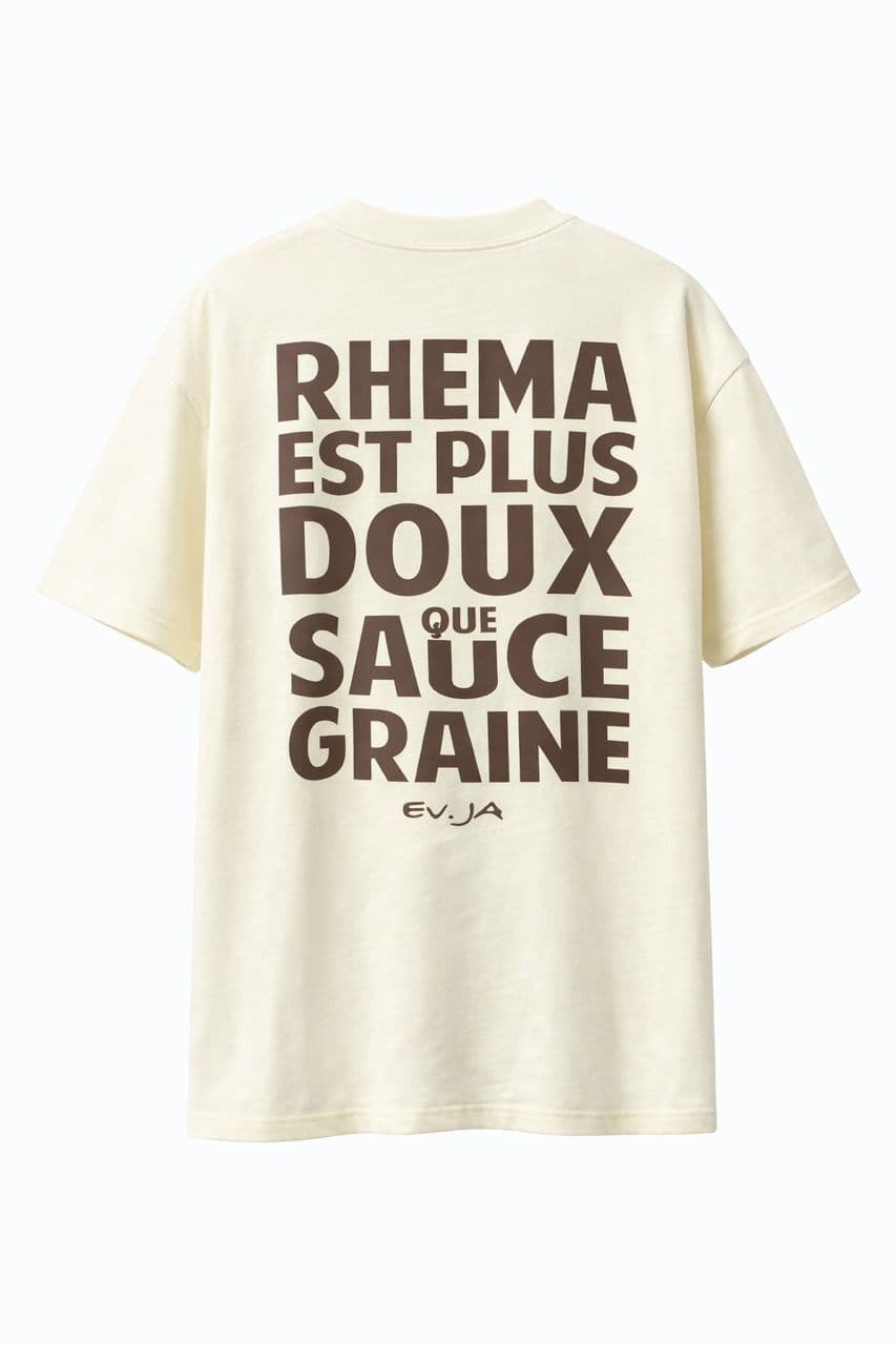 T-Shirt RHEMA “Tu deviens ce que tu lis”  setup